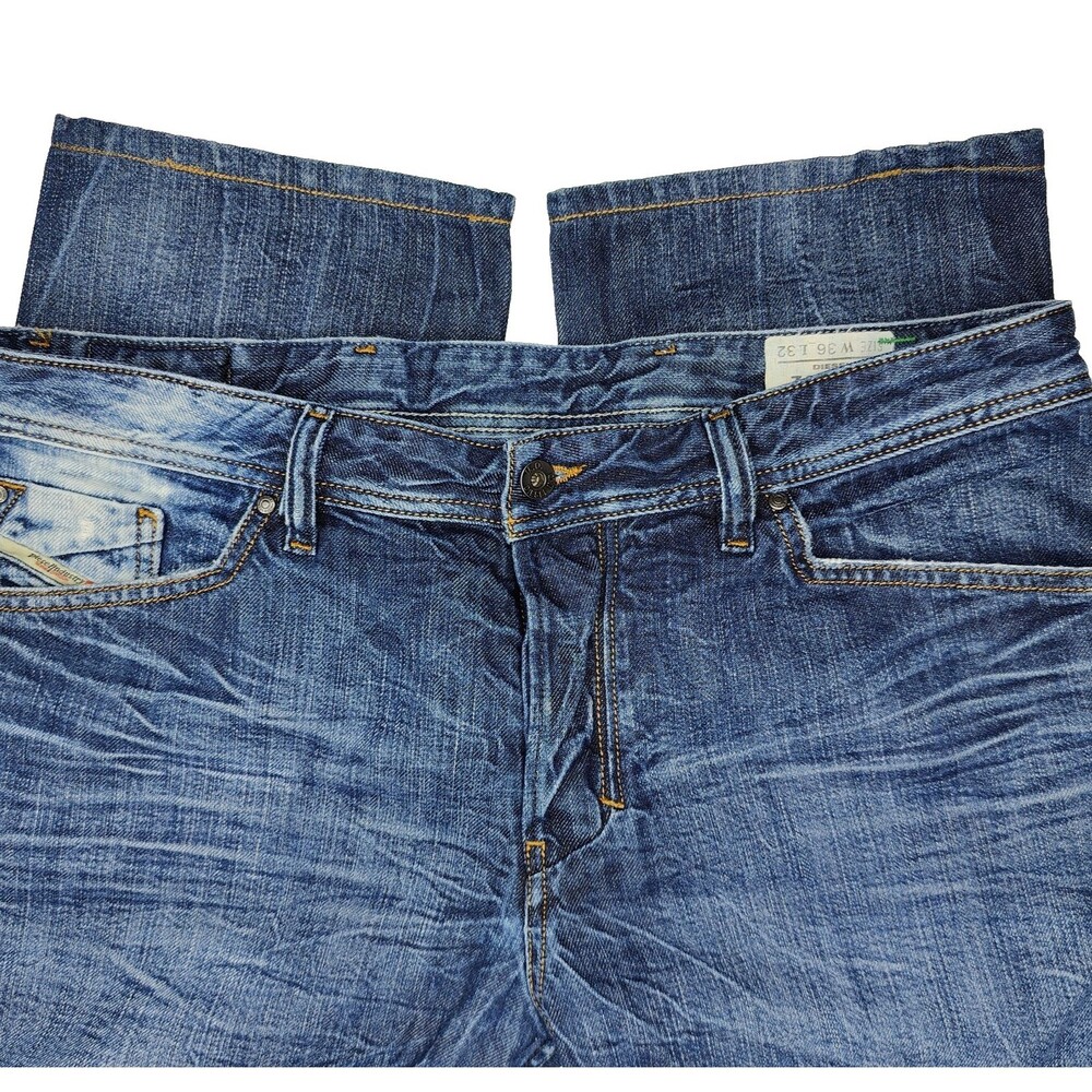 Diesel Zaghor Jeans Size 36x26 Wash 008SS Destressed Button Fly Made in Italy